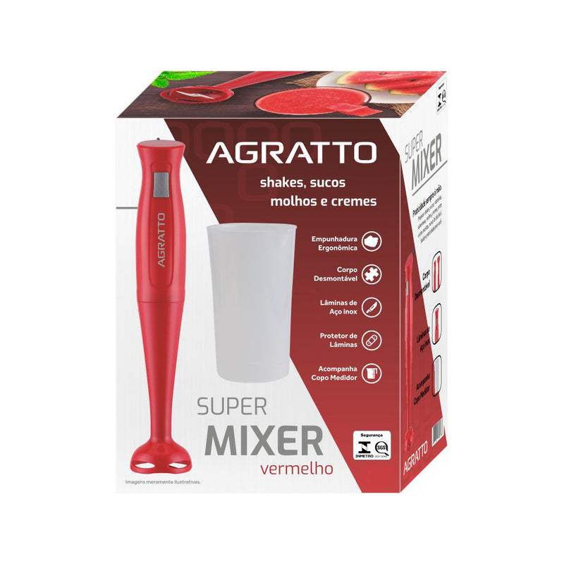 Super Mixer Vermelho 200W com Copo – Agratto