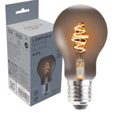 Lampada Retro A60 Filamento Black Led 5w Ambar 2200k