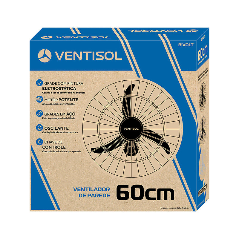 Ventilador de Parede 60cm Bivolt 200W - Ventisol