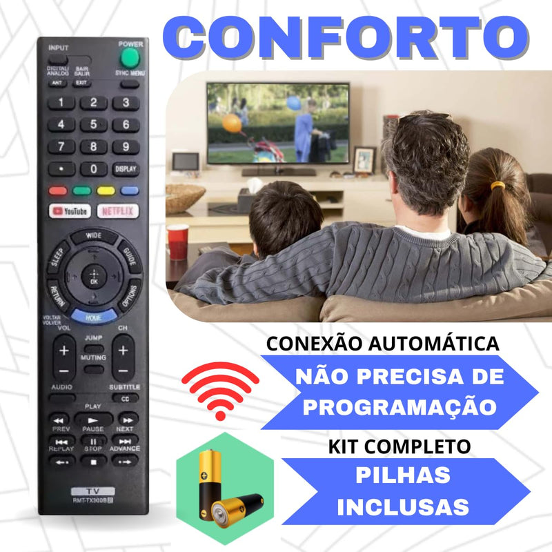 Controle Remoto Tv Sony Smart Rmt-tx300 Netflix Youtube