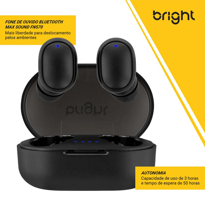 Fone de Ouvido Bluetooth Max Sound Preto