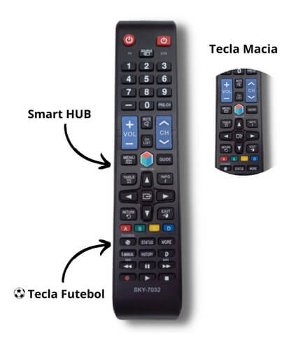 Controle Remoto Universal Samsung Smart Tv Led 3d Futebol