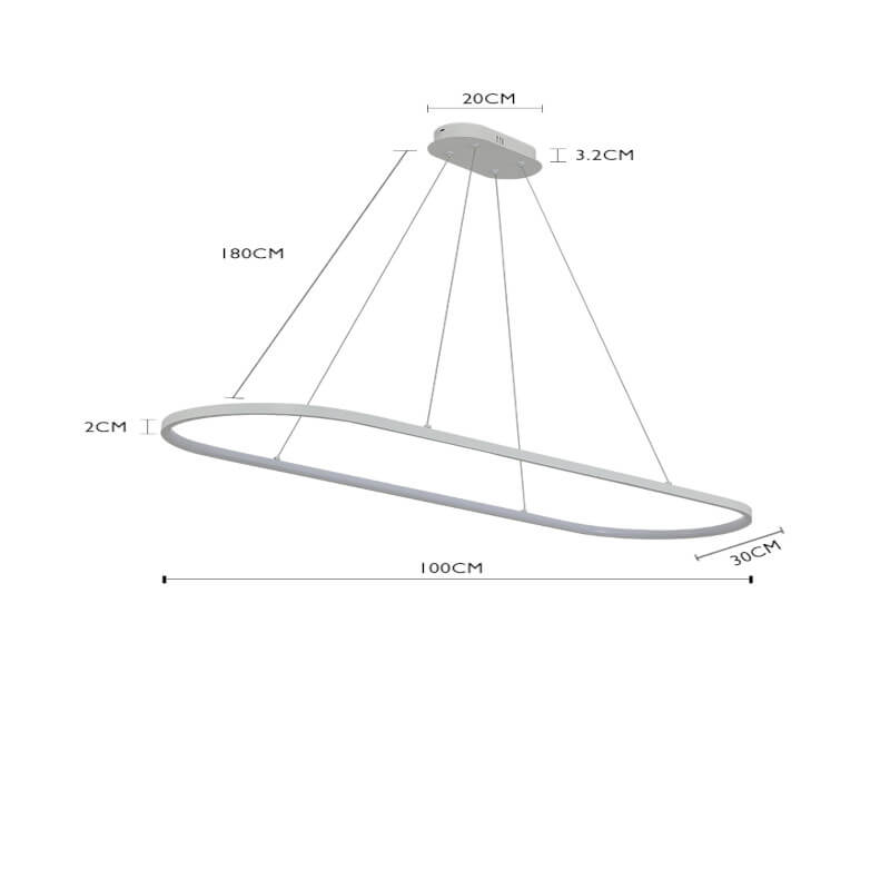 Lustre Pendente Led Ari 36W 3000K  Nordecor 2159 Bivolt Branco