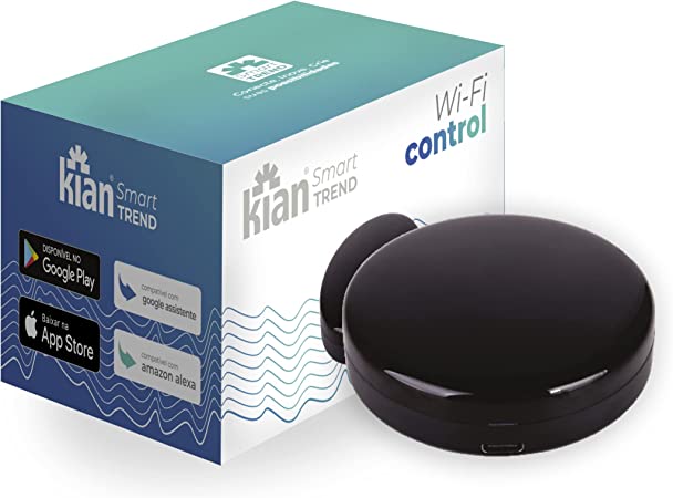 Controle Universal Inteligente C/Sensor Temperatura - Wi-Fi Control Kian, Preto